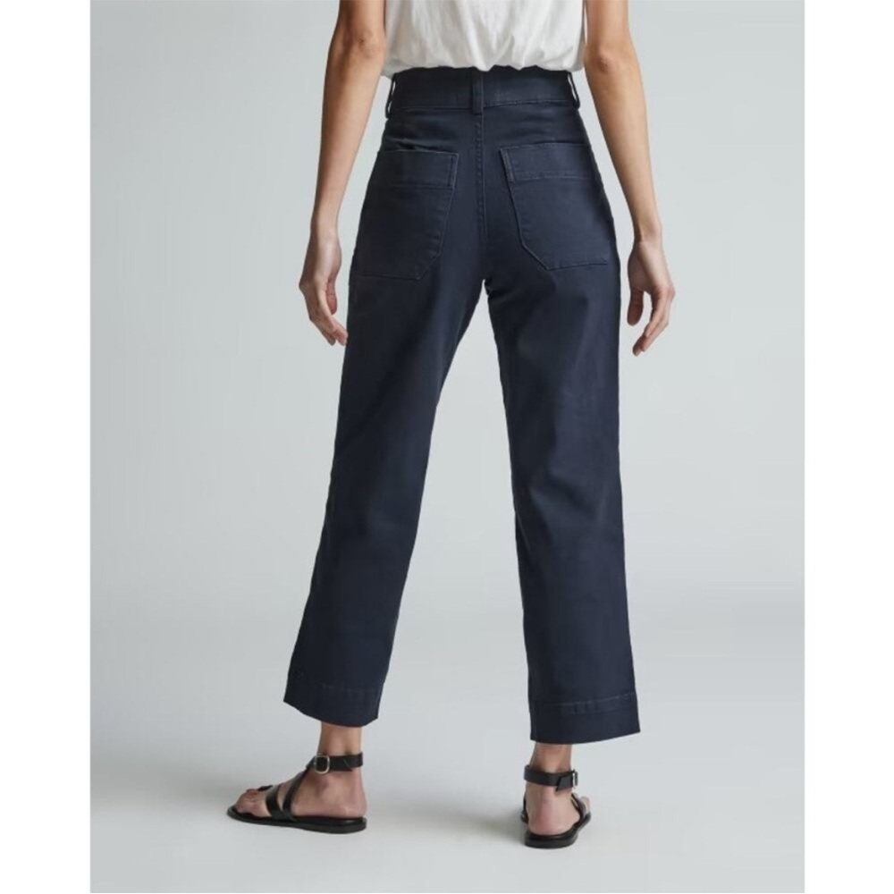 Everlane Navy Blue Organic Cotton Twill Straight Leg High Rise Pant Women's 6